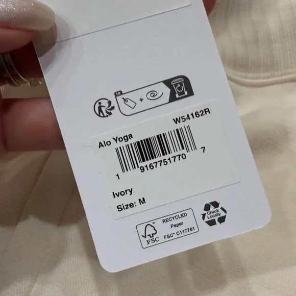 ALO Yoga Ivory Serenity Wide Leg Sweatpants size Medium - Picture 2 of 4